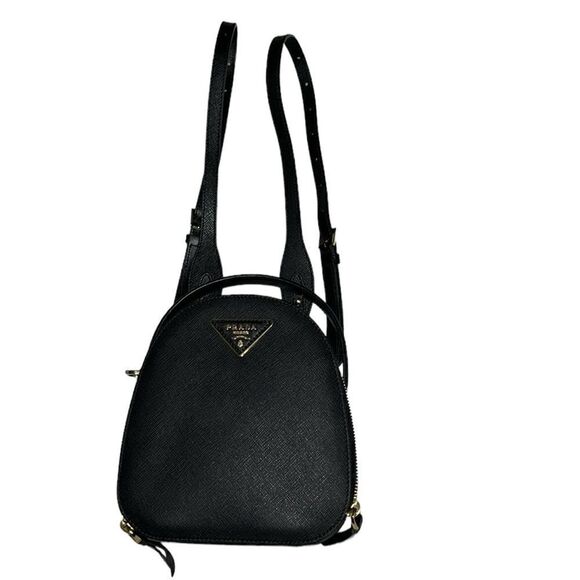 Authentic Prada Black Saffiano Lux Mini Odette Backpack main image 5